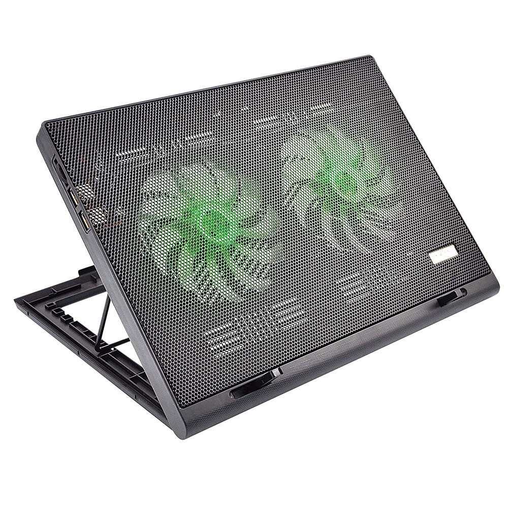 Cooler para Notebook Warrior Power Gamer Led Verde Luminoso - AC267 em Oferta na Shopee