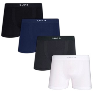Kit com 4 Cuecas Boxer Micromodal sem Costura Lupo