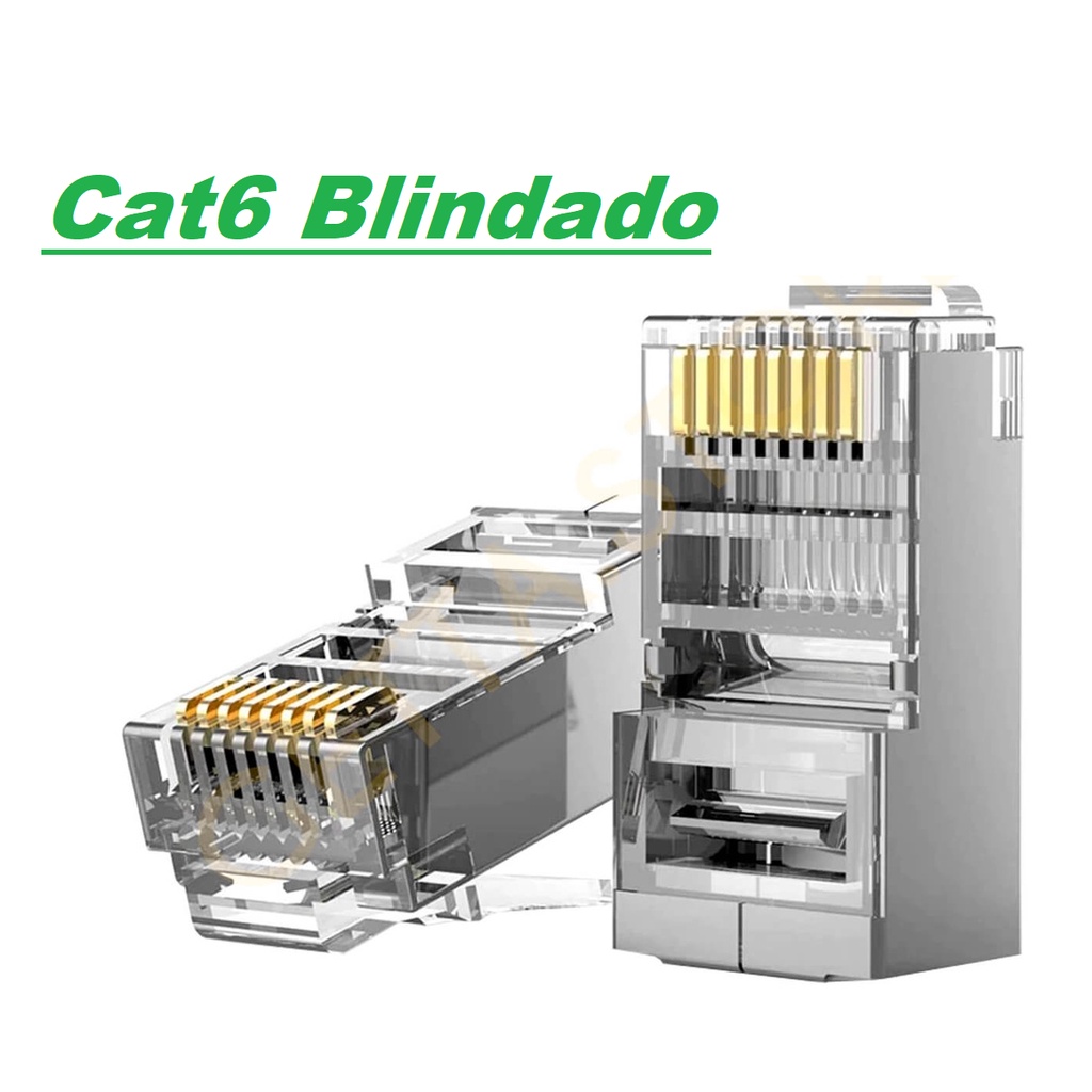Kit  10 capas Rj45 Cat5/Cat6 + 10 conectores cat6 blindado