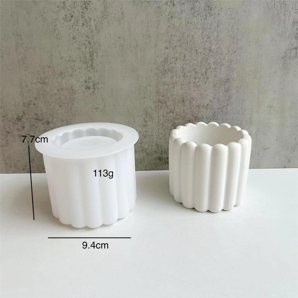 Detalhes do Linha De Listras Redondas Flowerpot Molde De Silicone Aromaterapia Copo De Velas Suculento Cimento Epóxi Resina Home