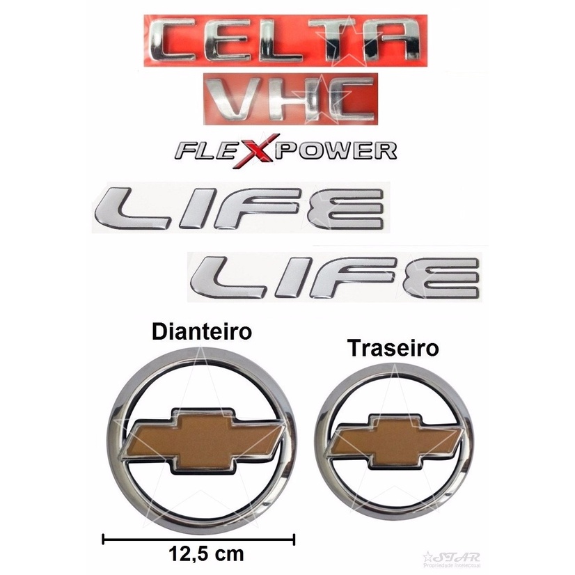 Kit Emblemas Celta Vhc Flex Life - 07 À 11 - Modelo Original em Oferta na Shopee