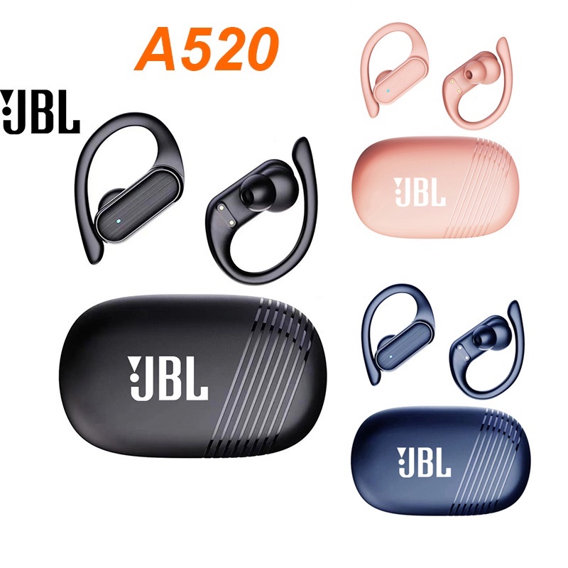A520 Gancho Bluetooth Earbuds Deep Bass Impermeável Esportes TWE Ture Fio Chamado
