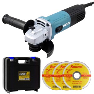 Esmerilhadeira Angular 4.1/2 750W WS4740 WESCO + Kit Disco de Corte STARRET com Maleta EVALD