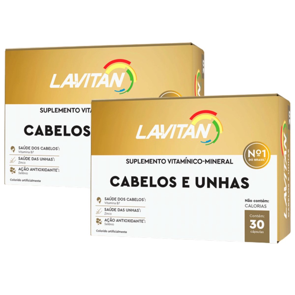 02 Lavitan Hair Cabelos e Unhas Cimed 60 cápsulas cada