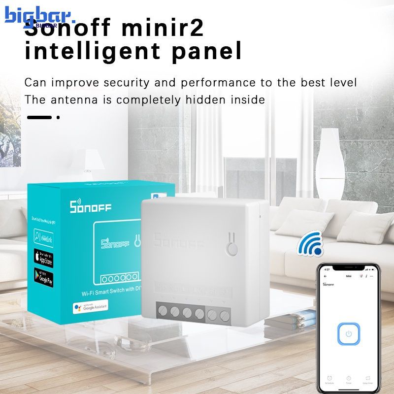SONOFF MINIR2 WiFi wireless control Smart Switch Home Wifi App Diy Controle Remoto bigbar bigbar