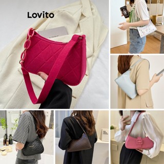 Lovito Bolsa De Ombro Pequena Casual Corrente Lisa Para Mulheres LNA09129