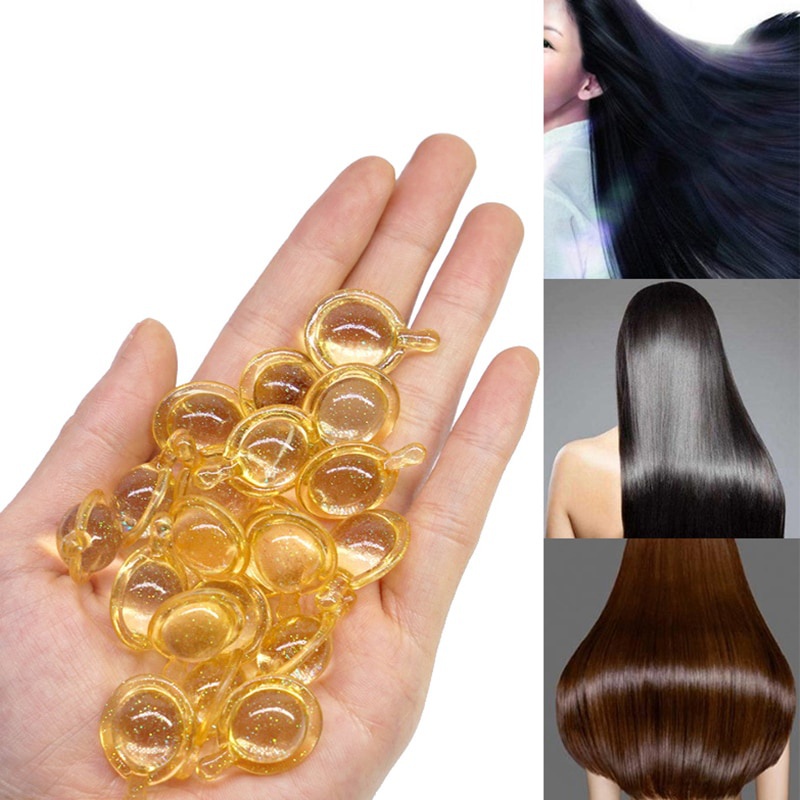 10 Cápsulas de vitamina Pcs Pro queratina cabelo seda suave Óleo marroquino anti-perda de cabelo máscara de reparação de