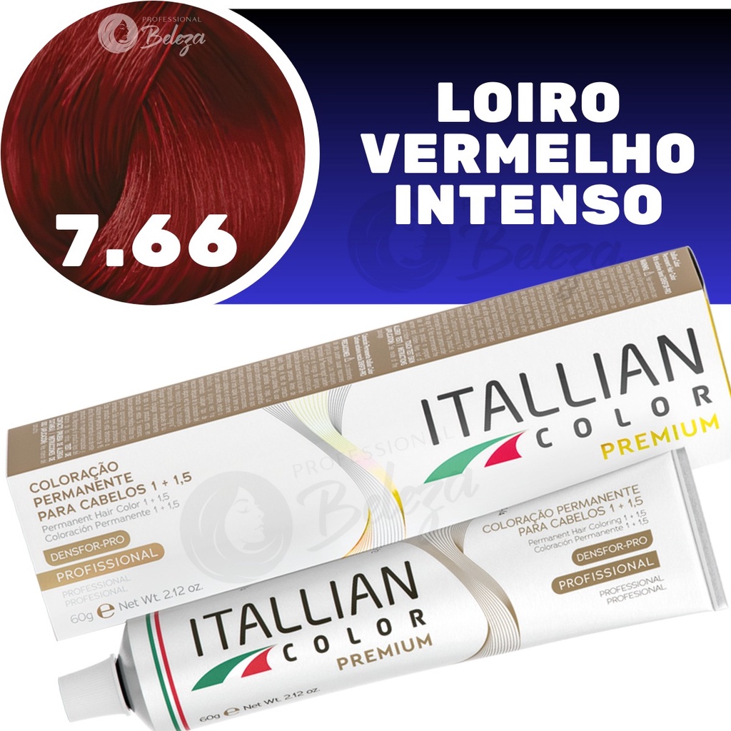 Coloração Itallian Color Louro Vermelho Intenso 7.66 60g em Oferta na Shopee