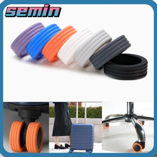 SEMIN 8PCS/Set Travel Luggage Caster shoes , Com Peças De Mala De Som Silenciosa Eixos Capa De Proteção Das Rodas Da , Reduzir O Ruído Rodízios Caixa Do Carrinho De Silicone