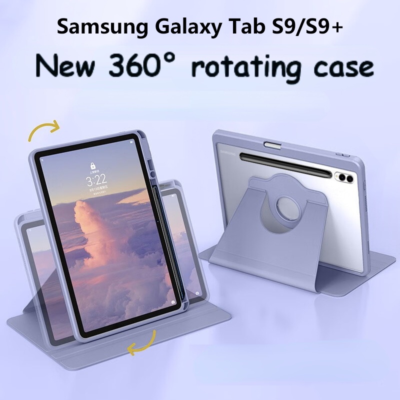 360 ° Capa De Rotação Para Samsung Galaxy Tab S9 FE 10,9 2023 S8 S7 11 Polegadas Inteligente S6 Lite 10,4 A8 10,5 S7 S8 Plus 12,4 Funda Com Suporte Caneta S