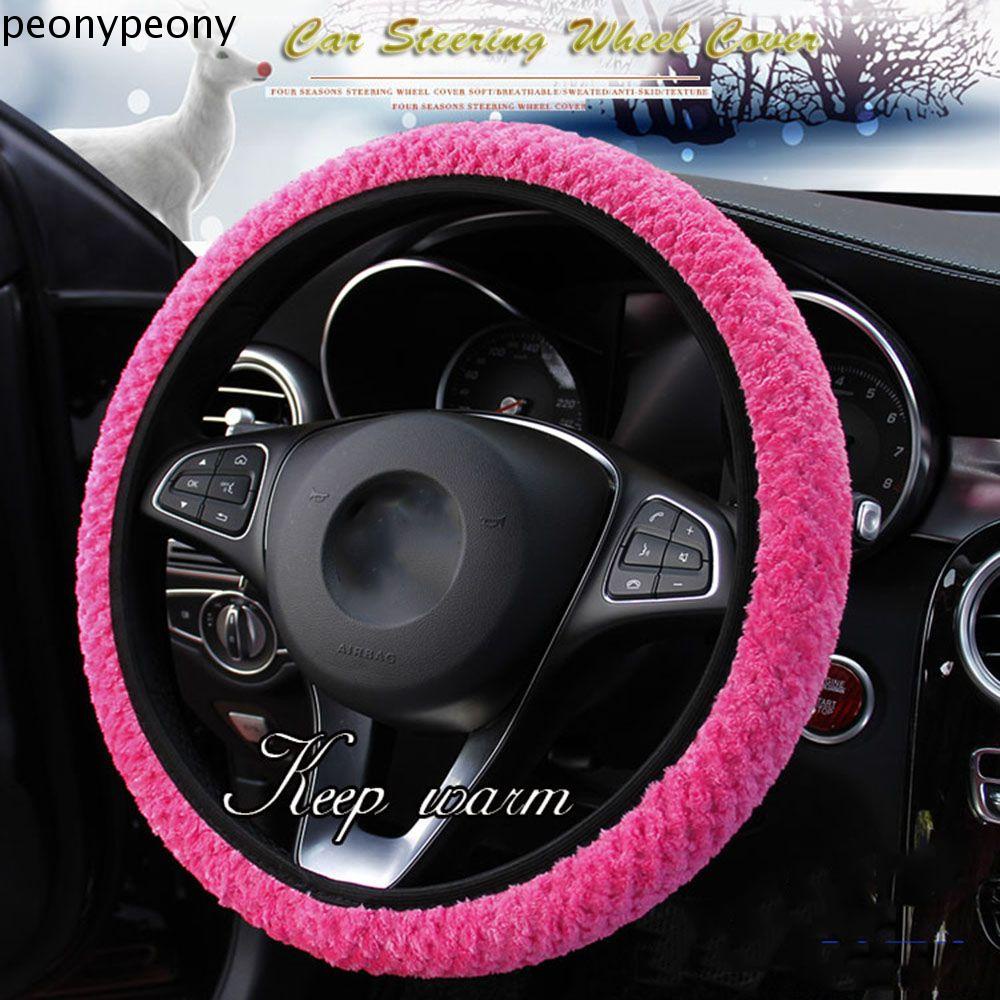 Capa Do Volante Carro PEONY Proteção Universal De Inverno Pelúcia Quente