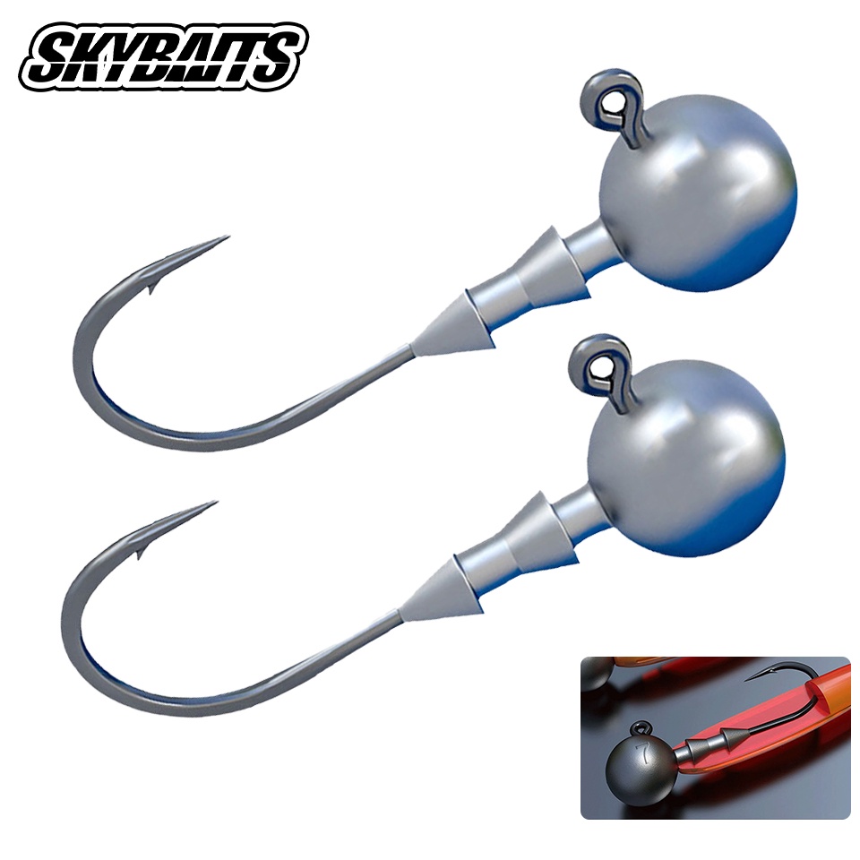 SKYBAITS , 5 Peças/Lote 3.5-15G Anti Pendurado Pesca Afiada Jig Head Gancho , Anzol Forte