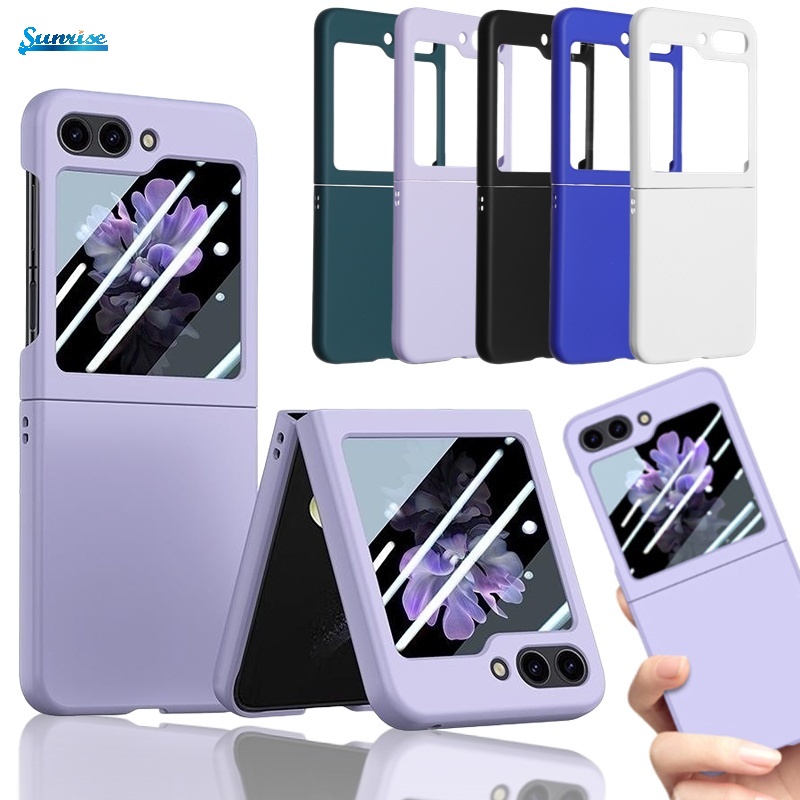 Para Samsung Galaxy Z Flip 5 5G Ultra Fino E Liso Sentir A Pele Dura Do PC Capa Protetora Telefone Celular Anti-Riscos