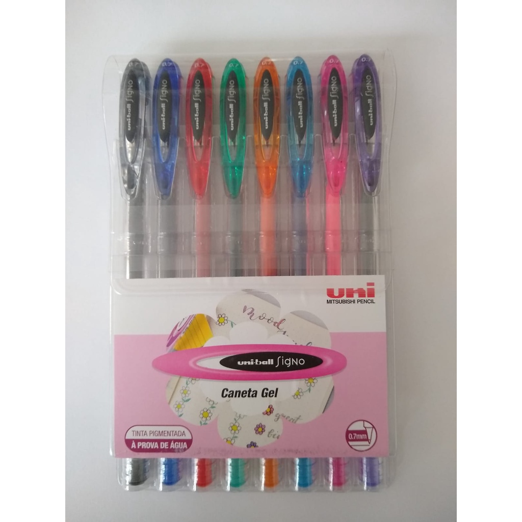 Caneta Gel Neo Signo Estojo Com 8 Cores - Uniball