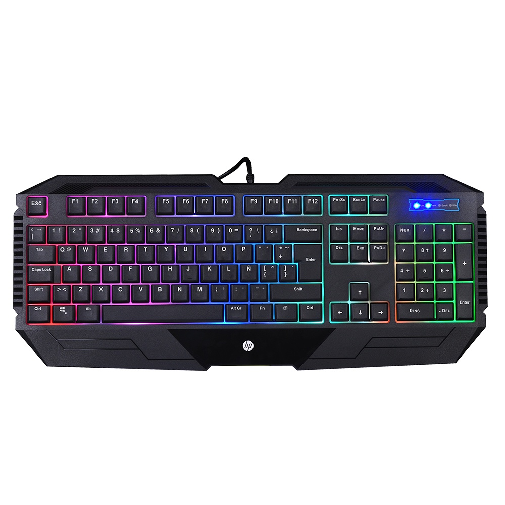 Teclado HP Gamer USB, com LED RGB, Membrana K110