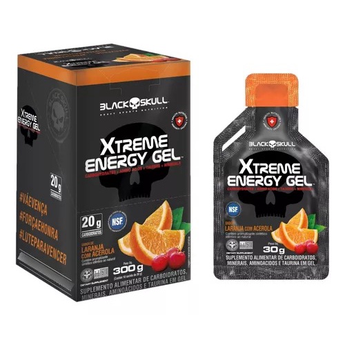 XTREME ENERGY GEL DISPLAY C/ 10 - BLACK SKULL