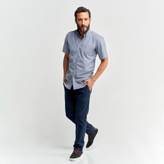 Calça Masculina Slim de Sarja Azul