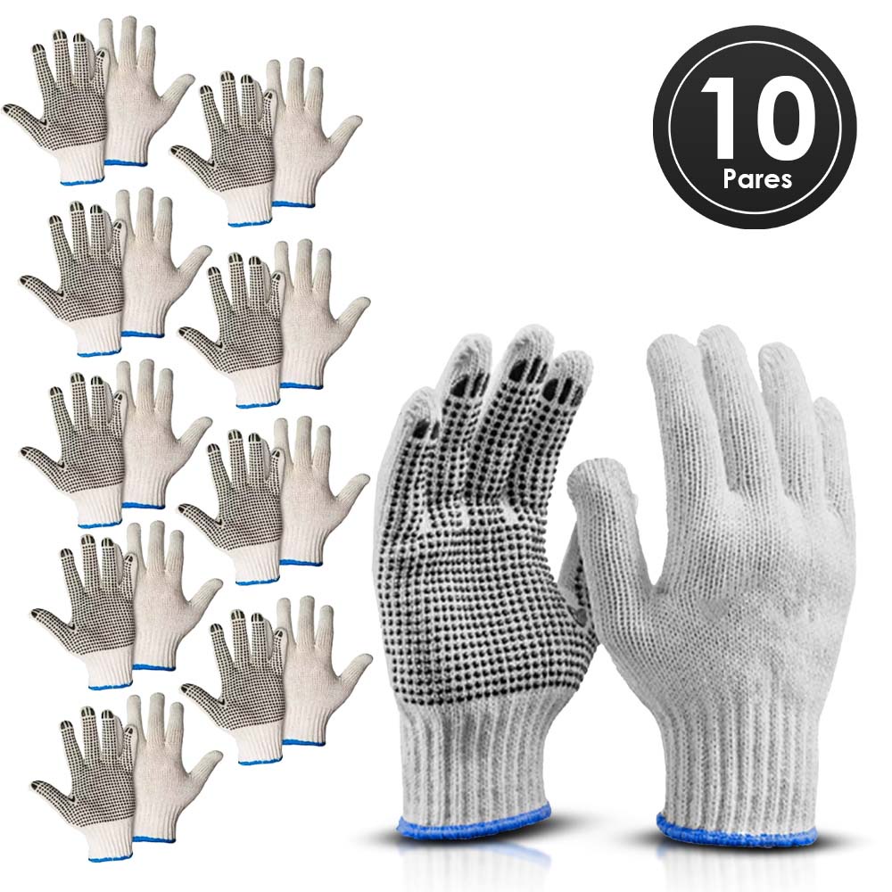 Luva EPI Pigmentada Tricotada Reforçada Segurança 10 Pares em Oferta na Shopee