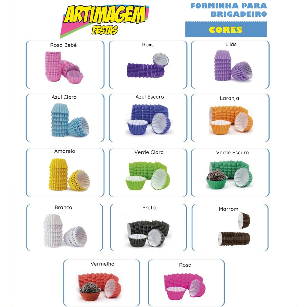 Artimagem Forminha para docinho brigadeiro N° 5 com 100 unidades - Forminha de papel forminha descartável em Oferta na Shopee