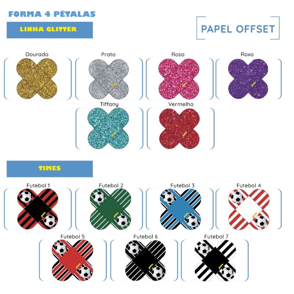 Artimagem 50 Forminhas 4 Pétalas Para Docinho *glitter - Times Futebol* - Bombom, Brigadeiro, Trufa, Bem Casado, Doces F em Oferta na Shopee