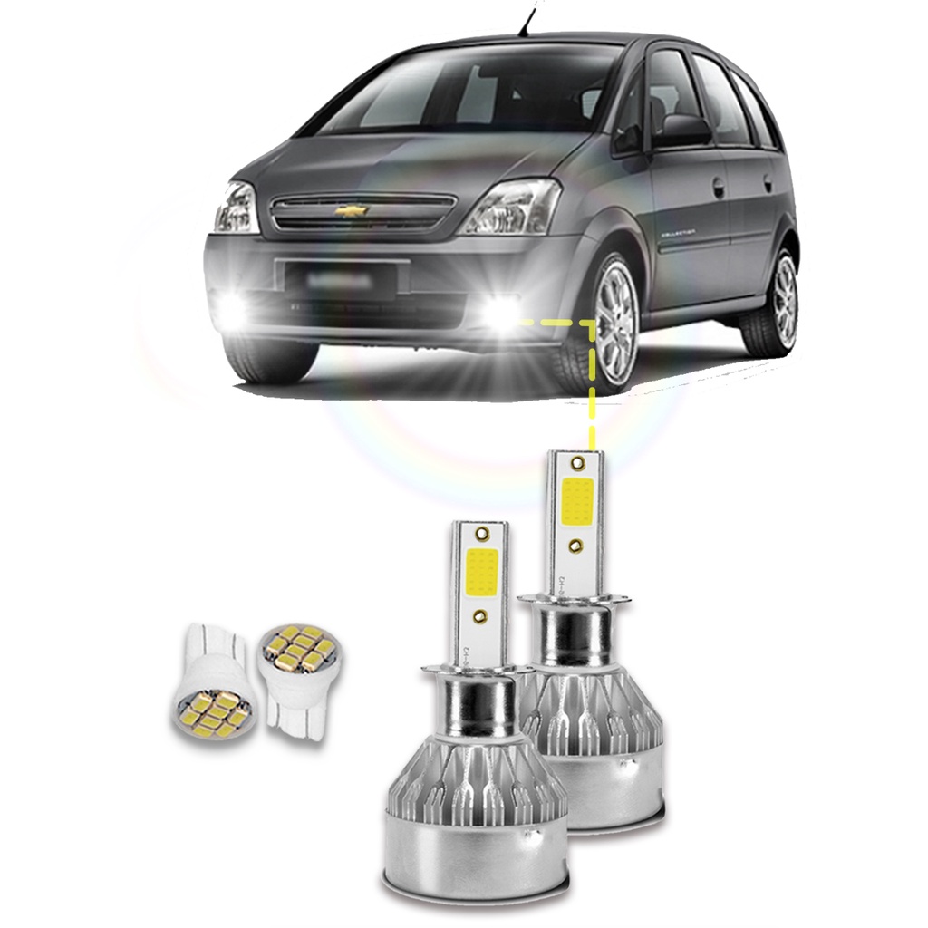Kit Ultra Led Chevrolet Meriva 2003/2012 Milha 20000lm 6500k em Oferta na Shopee