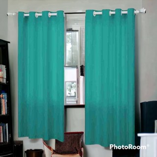 Cortina Roma Com Ilhós 2,00m x 1,40m para Sala e Quarto Cozinha Janela Escritório Decoração- VERDE ÁGUA