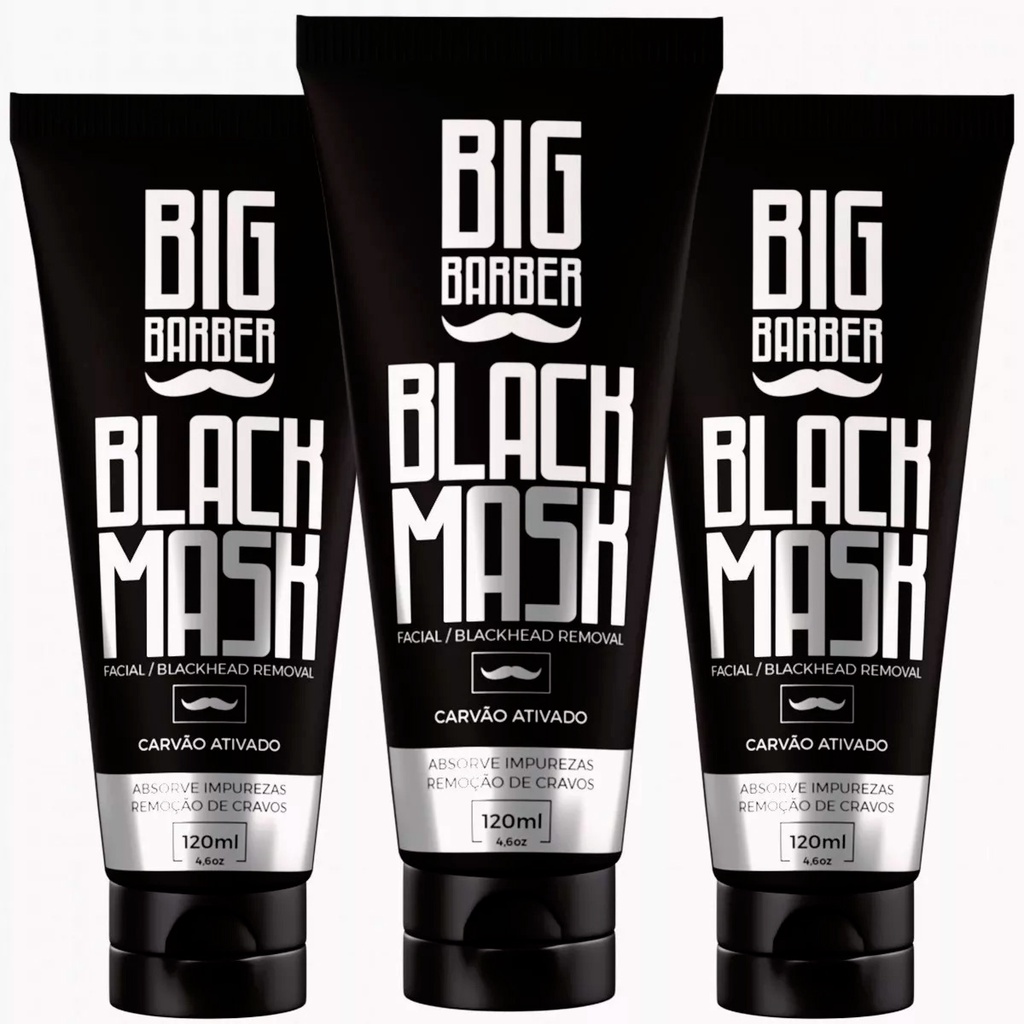 Kit 3x Removedor De Cravos Limpa Poros Black Mask Big Barber