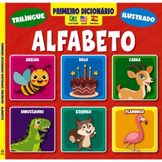 Primeiro Dicionário Trilíngue Ilustrado | Alfabeto em Oferta na Shopee