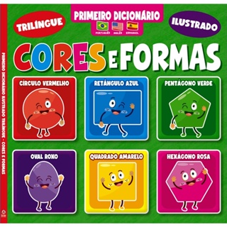 Primeiro Dicionário Trilíngue Ilustrado 01 | Cores e Formas em Oferta na Shopee