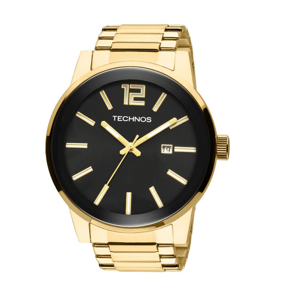 Relógio Masculino Technos 2115TT/4P dourado, analógico, à prova d'água, original