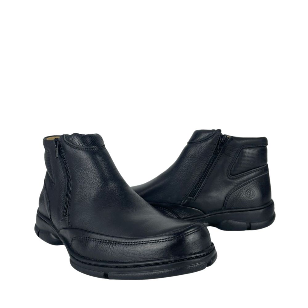 Botina Para Homem Couro Anatomic Gel Floater Preta