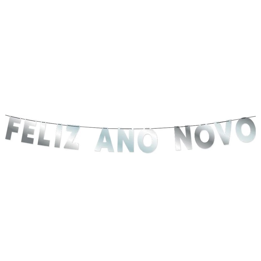 Faixa Feliz Ano Novo - Feliz Ano Novo Prata - 1 unidade - Regina - Rizzo