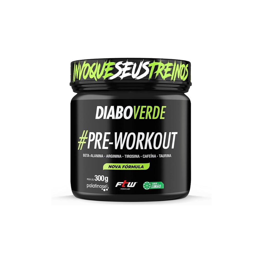 Pre Treino Diabo Verde 300g Pre Workout Pó 150g - FTW