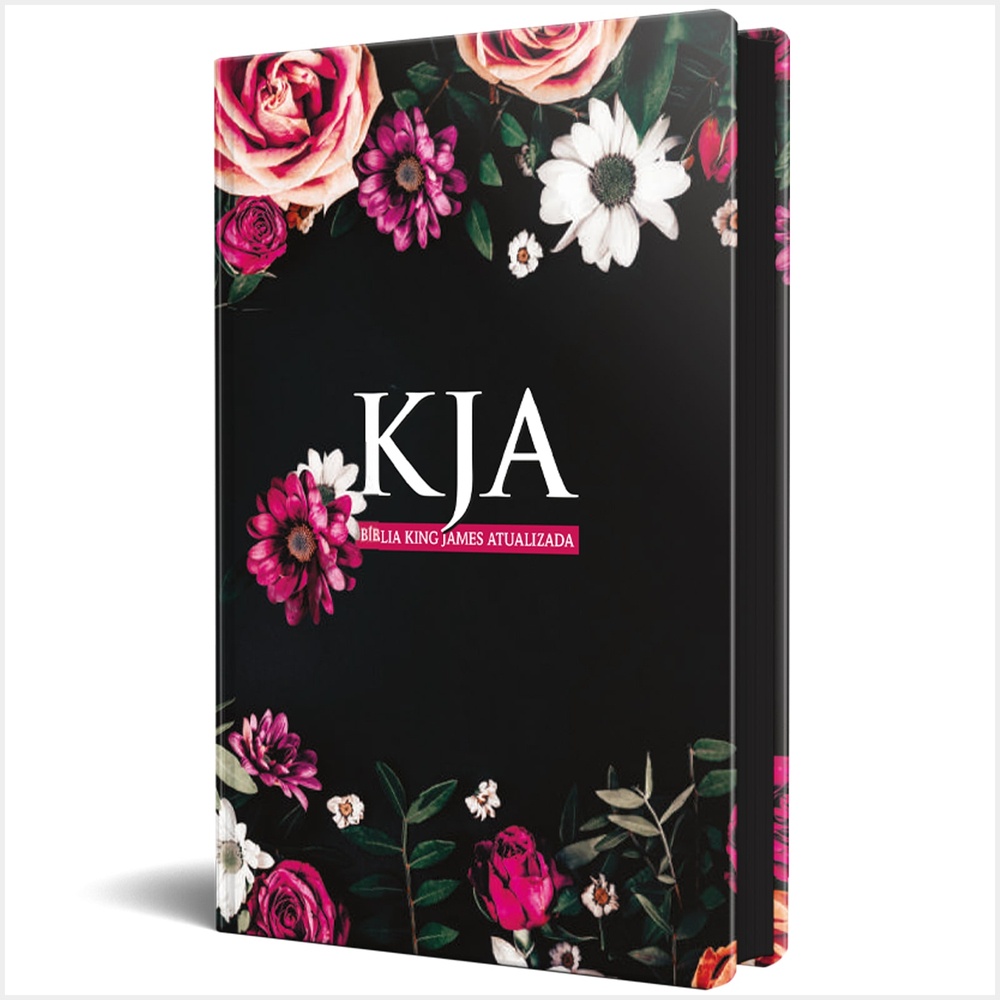 Bíblia King James Atualizada Slim Capa Dura Floral Pink