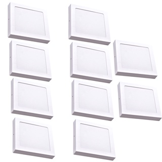 10 Painel Led Sobrepor Quadrado Luz Branca 6500W 18w Bivolt 22cm em Oferta na Shopee