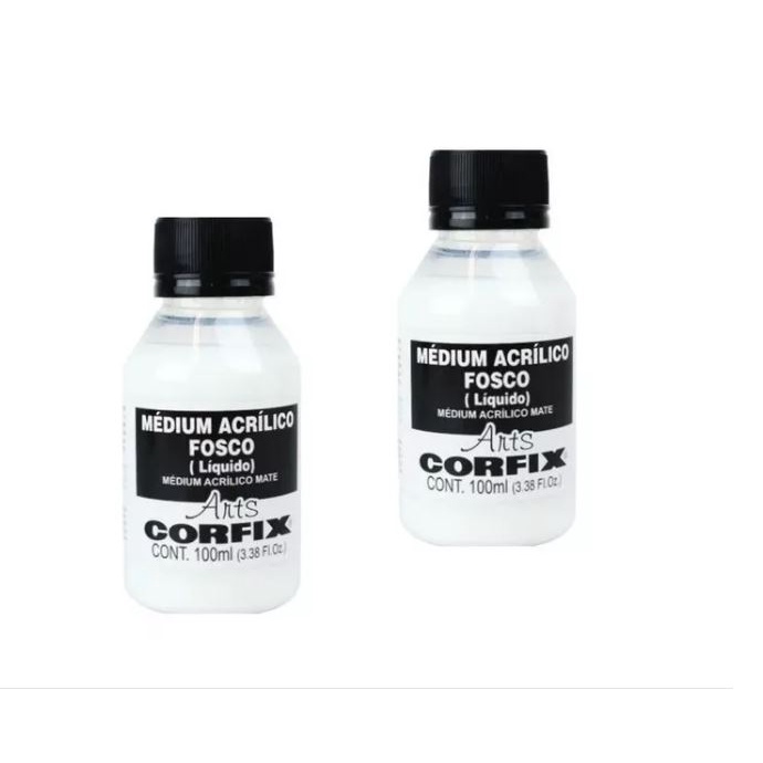 2 X Medium Acrílico fosco  Corfix 100ml RETARDADOR BASE AGUA