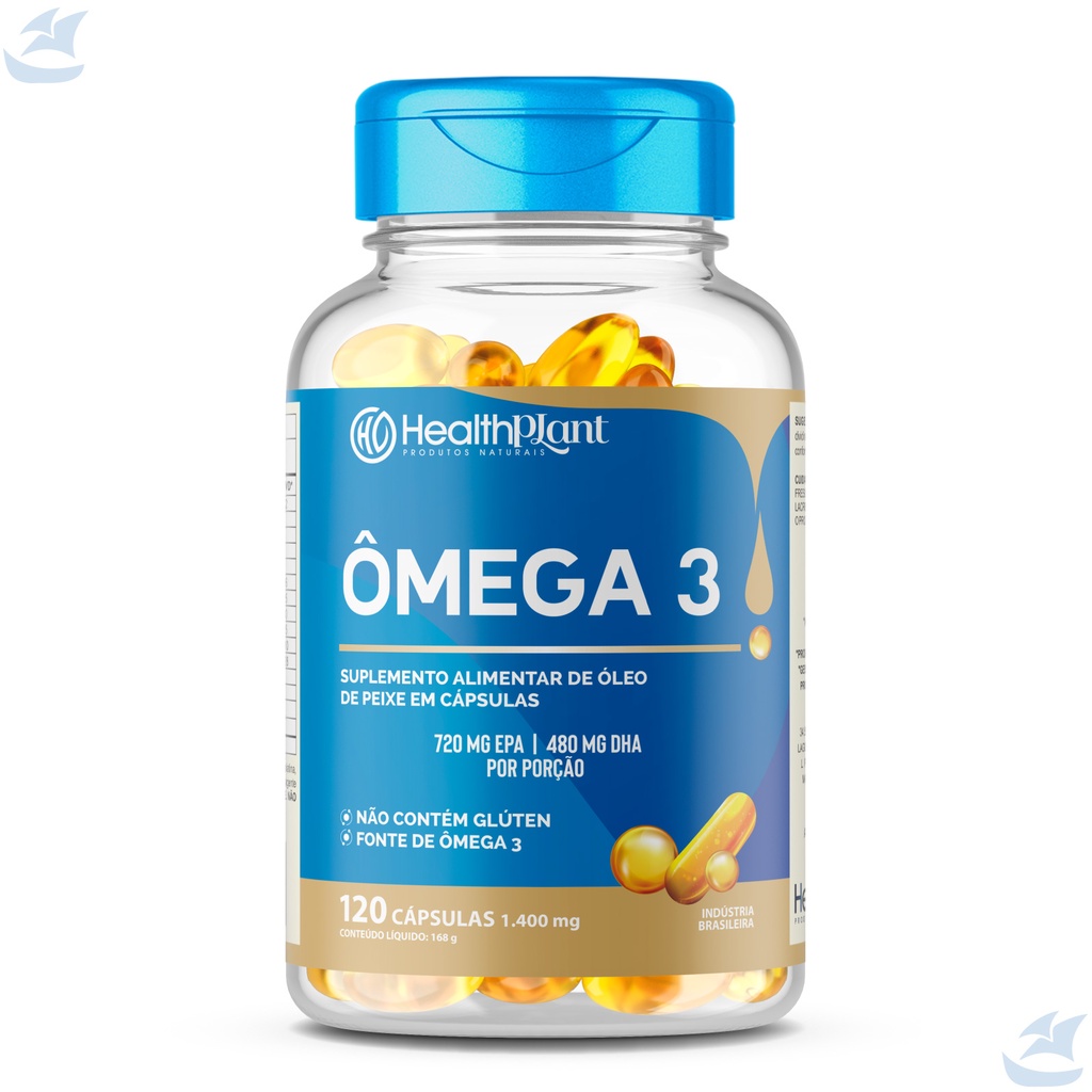 OMEGA 3 120 CAPS 1400MG HEALTHPLANT - SAUDE MENTAL - BOA MENORIA - QUALIDADE DE SONO