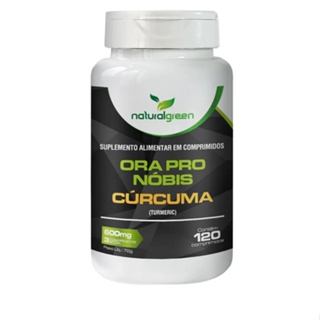 Ora Pro Nóbis + Cúrcuma Premium 600mg - 120 Comprimidos Natural Green