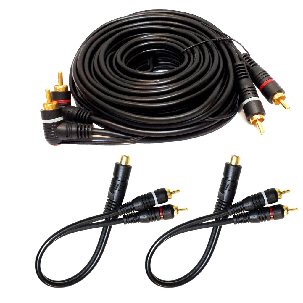 Cabo Som Automotivo Rca 5 Metros e 2 Cabos Y Carro P modulo
