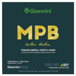Encordoamento Violão Giannini MPB Nylon GENWBG Fósforo Bronze Média