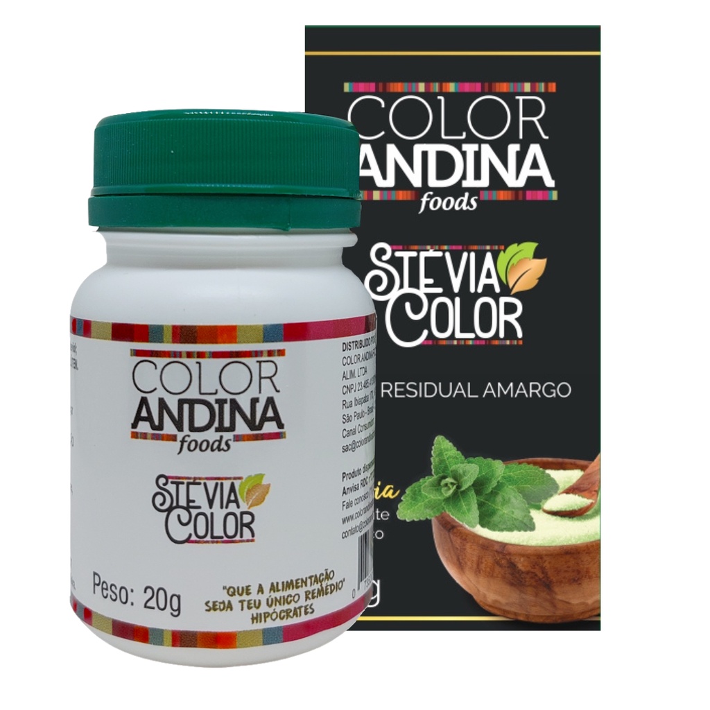 Adoçante Color Andina Natural 100% Stevia 20g Sem Amargor