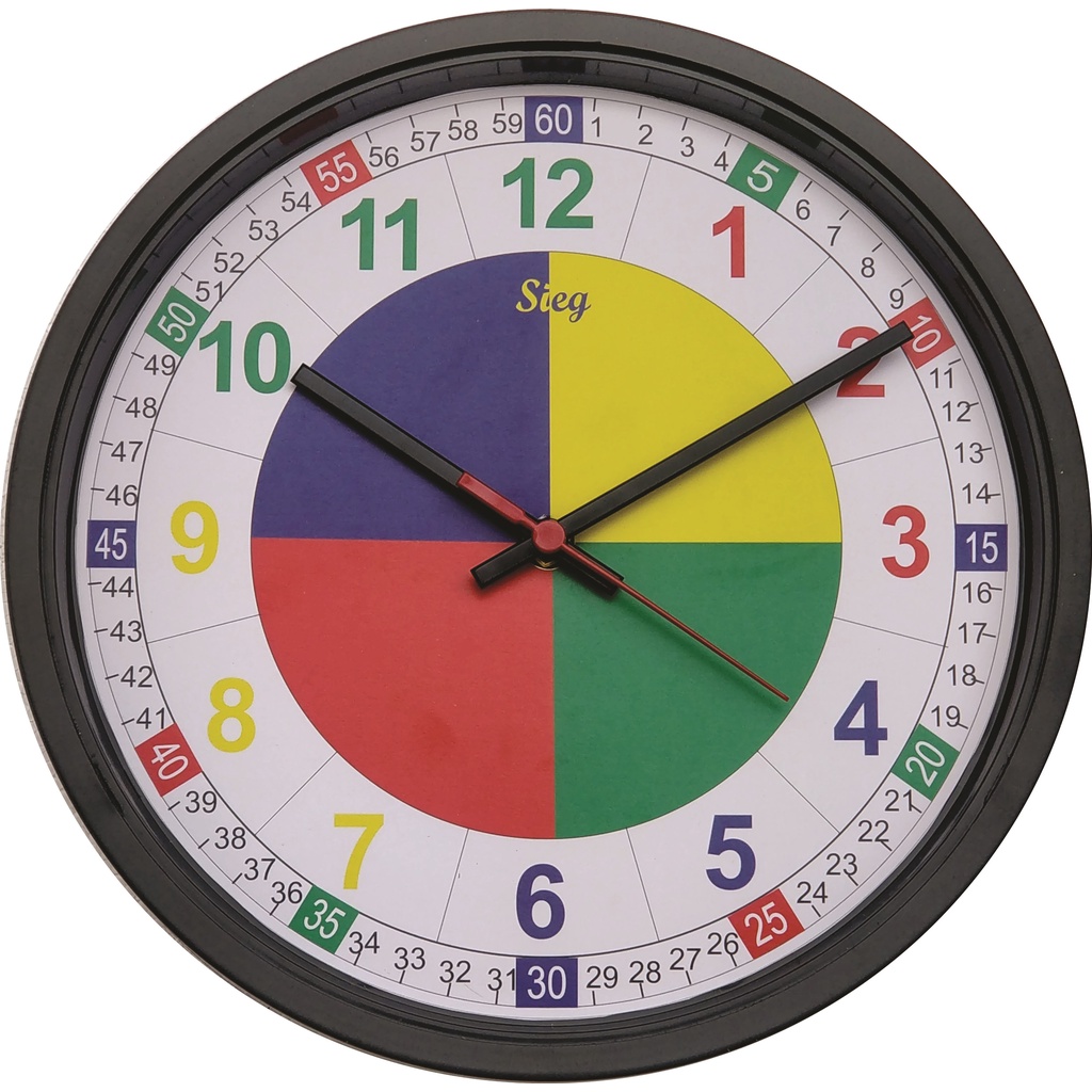 RELOGIO DE PAREDE EDUCATIVO COLORIDO 28CM em Oferta na Shopee
