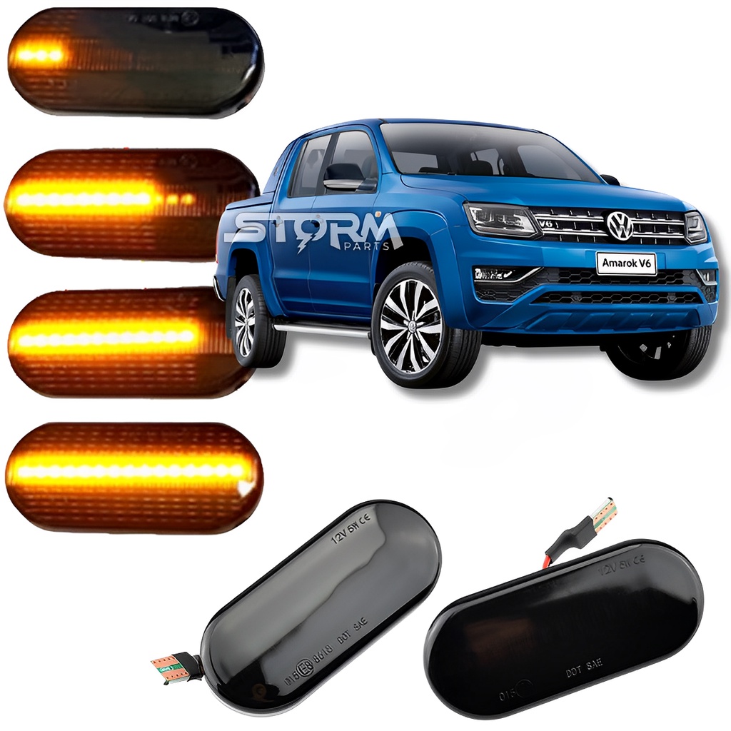 Par Seta Pisca Sequencial Vw Amarok Paralama Lateral Sinal Repetidor Led Volkswagen