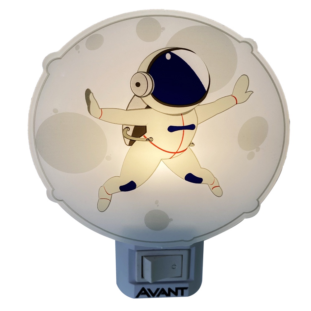 Luminária Led Noturna Infantil Astronauta Luz Amarela Tomada Bivolt - Home & Living
