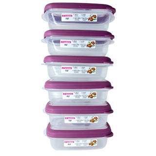 Kit 6 Potes Plástico Empilhaveis com Válvula Micro Ondas Retangular Roxo em Oferta na Shopee