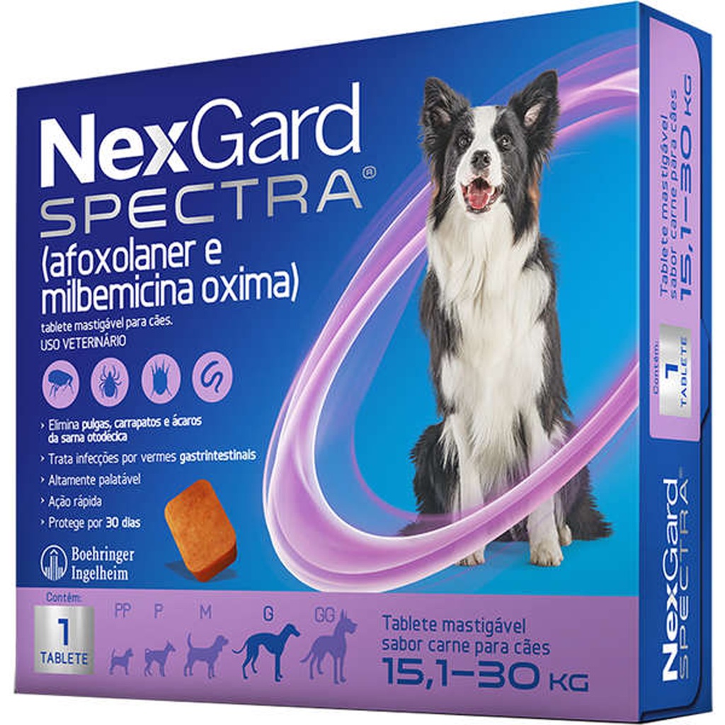 NexGard Spectra para Cães de 15,1 a 30 Kg - 1 Tablete em Oferta na Shopee