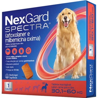 NexGard Spectra para Cães de 30,1 a 60 Kg - 1 Tablete em Oferta na Shopee