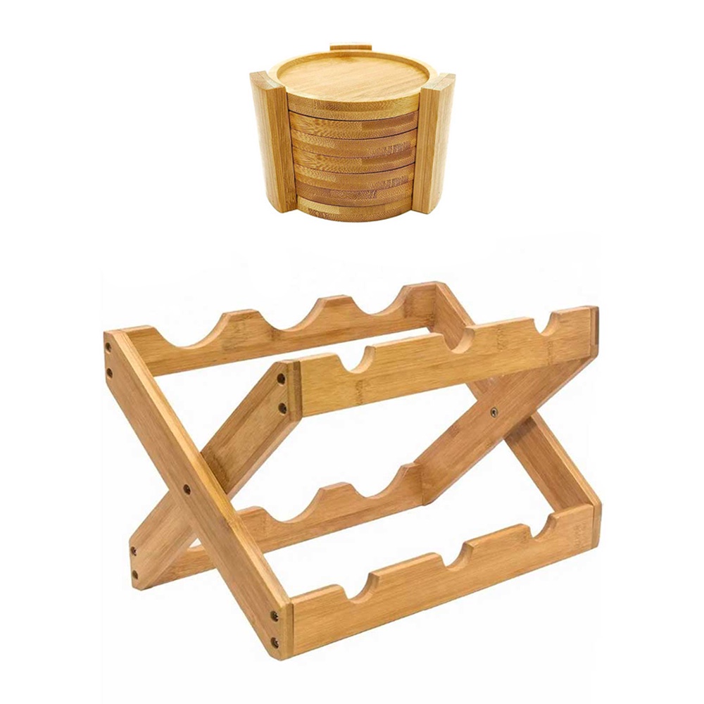 Suporte para garrafas retrátil porta copos base xícara café mesa escritório bancada balcão apoio caneca organizador adega portátil garrafeiro bamboo