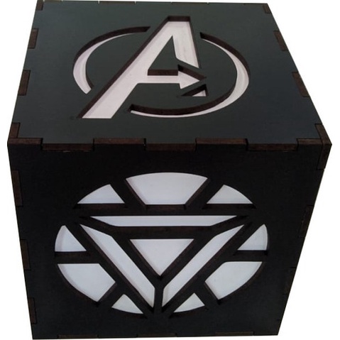 Luminaria Abajur Vingadores Abajur Herois 11cm, Mdf Led A Bateria De Mesa Decorativa Geek Gamer