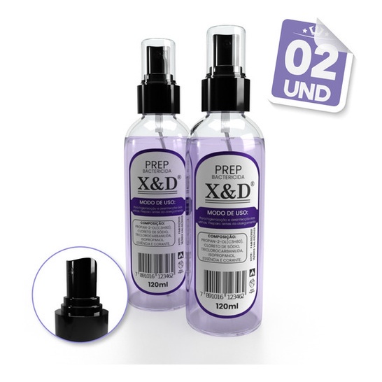 Kit 2 Prep X&d Para Anti Fungos - 120ml Bactericida Para Unhas